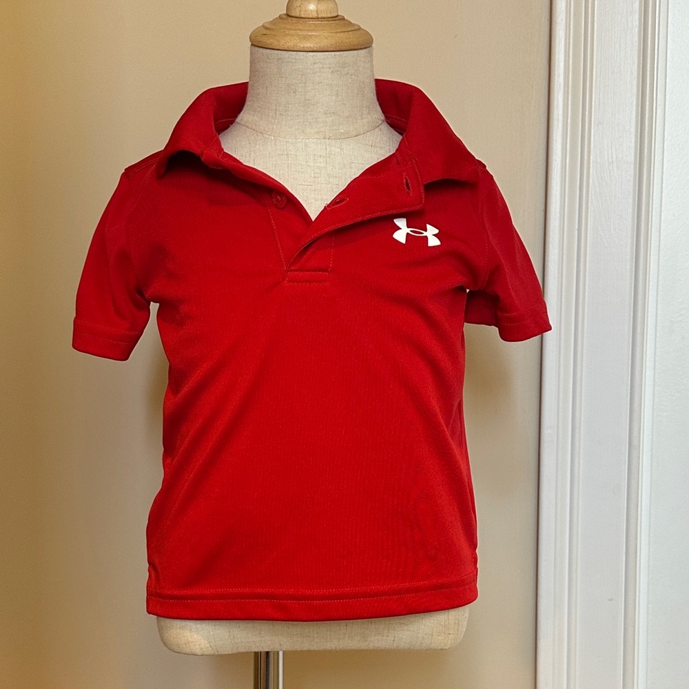 Under Armour Kids Bright Red Polo 2 of 2